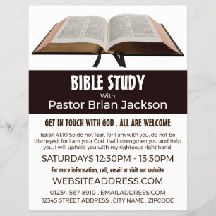 Flyer Biblia Santa, Clase Biblia Cristiana Publicitaria 