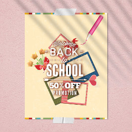 Flyer Bienvenida De Nuevo A La Escuela 50% Sin Promoción