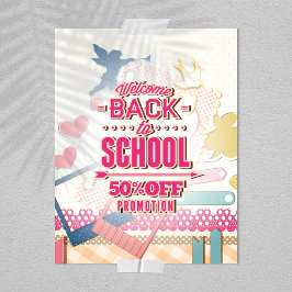 Flyer Bienvenida De Nuevo A La Escuela 50% Sin Promoción