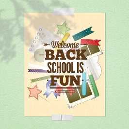 Flyer Bienvenida De Vuelta A La Escuela Es Divertido