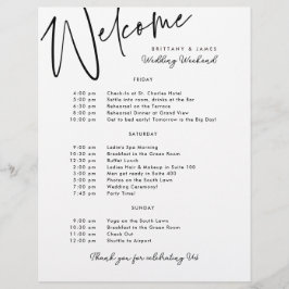 Flyer Bienvenida Itineraria de fin de semana boda