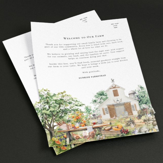 Flyer Bienvenido a la CSA de la granja | Pequeña granja  (Subido por el creador)