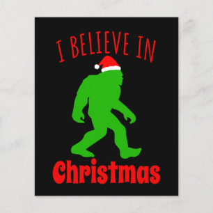 Flyer Bigfoot Divertido Creo En La Navidad   