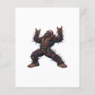 Flyer Bigfoot Sasquatch Feliz Navidad Metal Rock