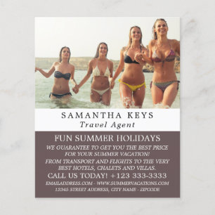 Flyer Bikini Vacaciones, agente de viajes anunciante vol