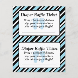 Flyer Billete Baby Shower Raffle con tira azul y negra
