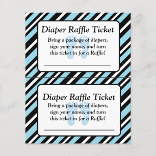 Flyer Billete Baby Shower Raffle con tira azul y negra