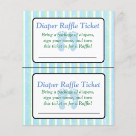 Flyer Billete Baby Shower Raffle con tira azul y verde