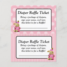 Flyer Billete rosa Bunny rosa Baby Shower Raffle Ticket