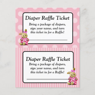 Flyer Billete rosa Bunny rosa Baby Shower Raffle Ticket