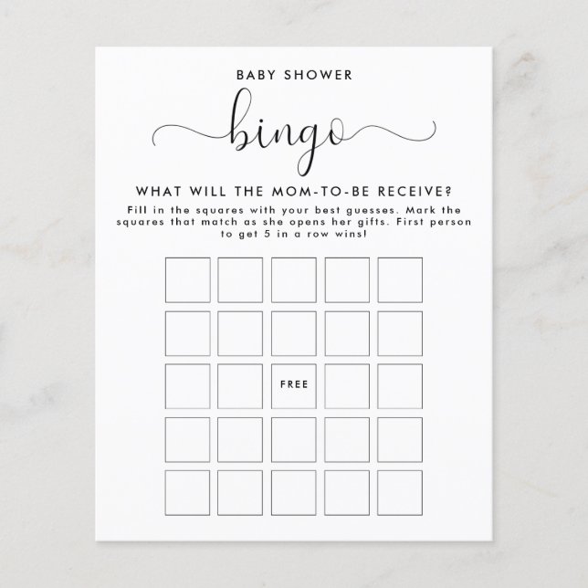 Flyer Bingo de Baby Shower (Frente)