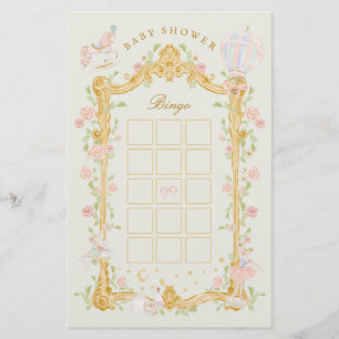 Flyer Bingo de Baby Shower Princesa de Cuento de Hadas C