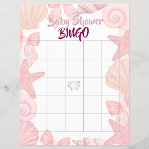 Flyer Bingo de Baby Shower Rosa Nos Vemos Pronto