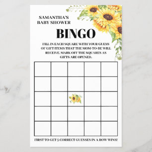 Flyer Bingo de Baby Shower tarjeta de juego inglés españ