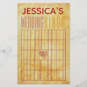 Flyer BINGO de la Ducha de Boda Diseño Influenciado por 