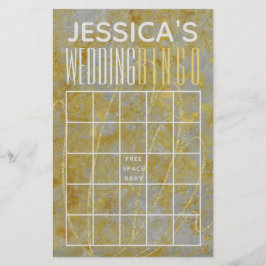 Flyer BINGO de la Ducha de Boda Nube de Plata