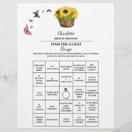 Flyer Bingo de la ducha de novia para encontrar al invit