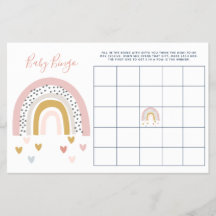 Bingo infantil Pastel Rainbow Baby Shower