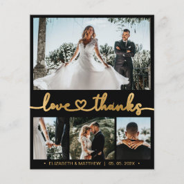 Flyer Black and Gold 4 Collage de fotos Boda Gracias