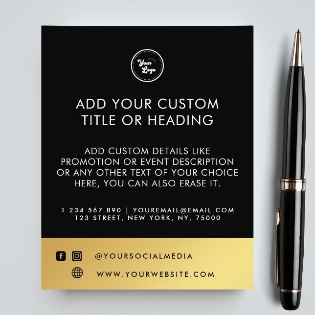 Flyer Black Gold Tu Personalizado Business Logo Social M (Subido por el creador)
