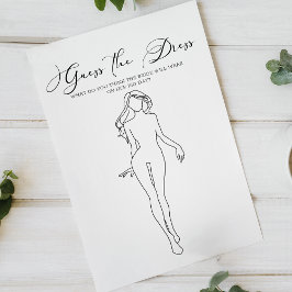 Flyer Black Modern Bridal Shower Game adivina el vestido
