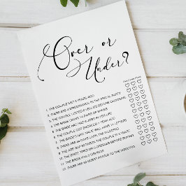 Flyer Black Modern Simple Script Bridal Game Over Under