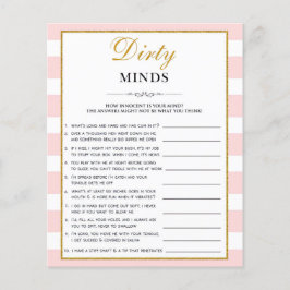 Flyer Black Script Dirty Mind Riddle Bridal Shower Game