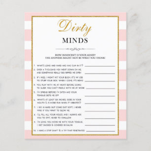 Flyer Black Script Dirty Mind Riddle Bridal Shower Game