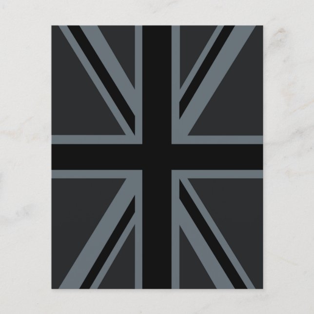 Flyer Black Union Jack British Flag Design Personalizar  (Frente)
