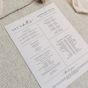 Flyer BLAIR Modern Boho Wedding Day Detalles de la crono