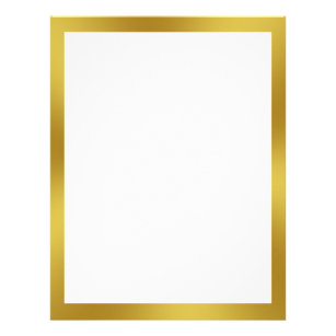 Flyer Blanco de negocios con borde dorado en blanco