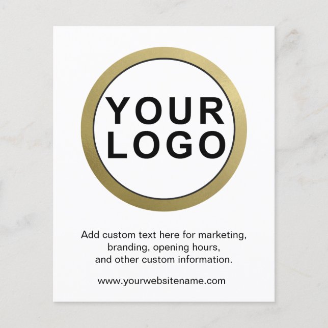 Flyer Blanco promocional con logotipo para grandes empre (Frente)