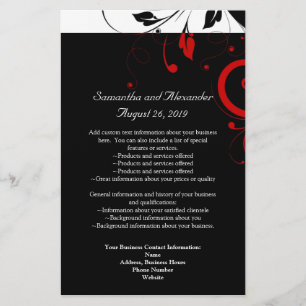 Flyer Blanco y Negro con Remolino Inverso Rojo