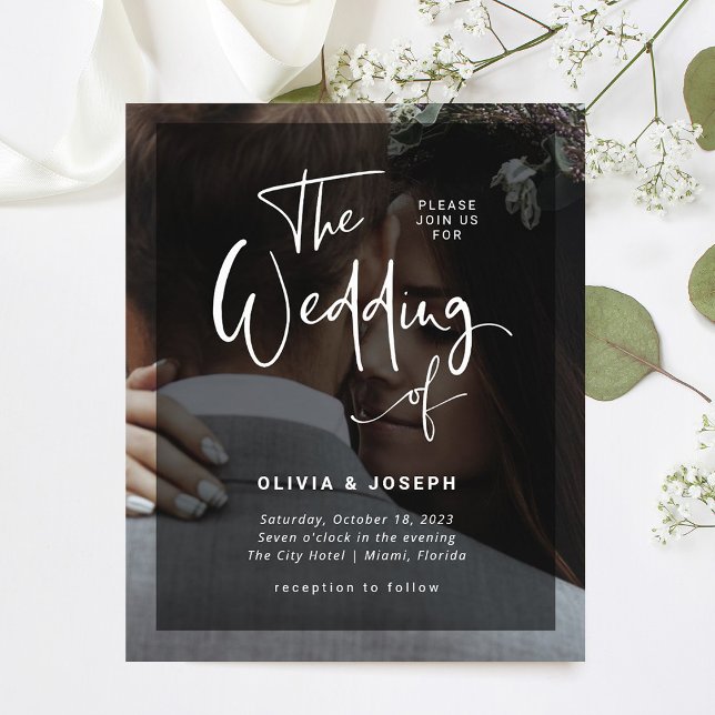 Flyer Blanco y negro | Invitación a la boda fotográfica  (Subido por el creador)