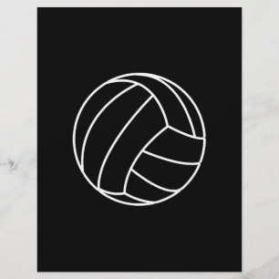 Flyer BLANCO y NEGRO VOLLEYBALL playa de deportes de ver
