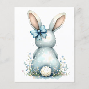 Flyer Blue Bunny Tail Cottontail Easter Bunny con huevos