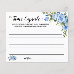 Flyer Blue Floral Time Cápsula Advance para el bebé