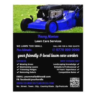 Flyer Blue Garden Lawn-Mower, servicios de cuidado de cé