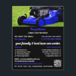 Flyer Blue Garden Lawn-Mower, servicios de cuidado de cé<br><div class="desc">Peluquería de jardín azul,  Anuncio de los servicios de atención de césped de la tienda de tarjetas de visita.</div>
