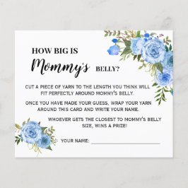Flyer Blue How Big is Mami Belly Baby Shower Game Card