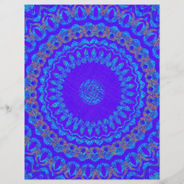 Flyer Blue Kaleidoscope Bulk Scrapbook Paper Pages (Frente)
