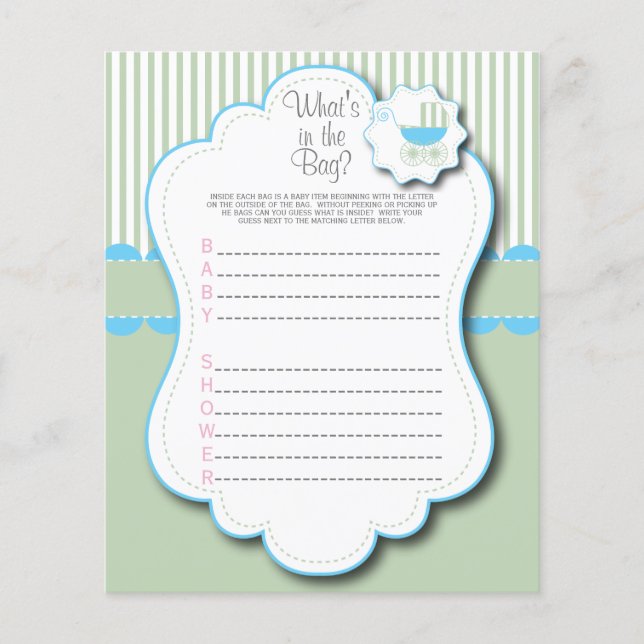 Flyer Blue & Mint Green Baby Buggy - ¿Qué hay en la bols (Frente)