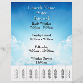 Flyer Blue Sky Stairs Church Services