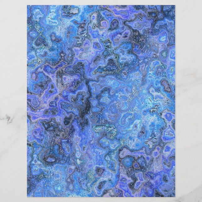 Flyer Blue Swirly Marble Bulk Scrapbook Paper Pages (Frente)