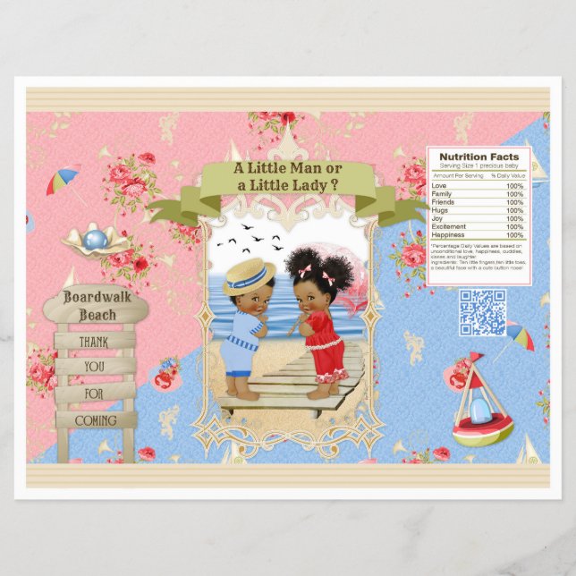 Flyer Boardwalk Victoriana Beach Gender Revelar Chip Bag (Frente)