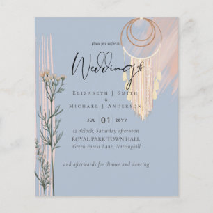 Flyer BODA azul más barato de Boho Dusty