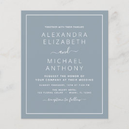 Flyer Boda azul oxidado con invitación fotográfica Fl