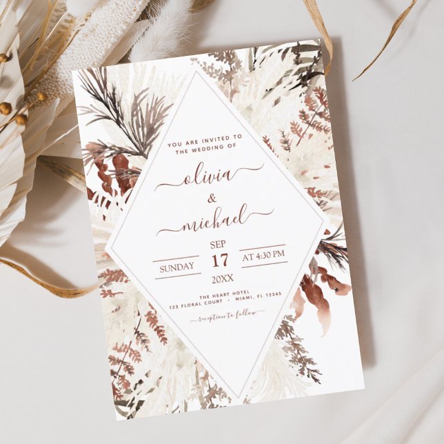 Flyer Boda Beige Grass Boho de Presupuesto Terracotta Pa (Subido por el creador)