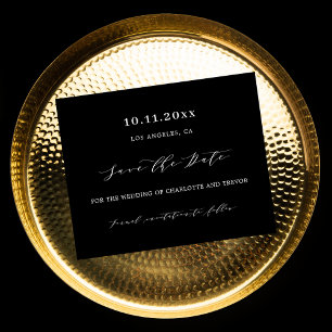 Flyer Boda blanca moderna y negra con presupuesto para s