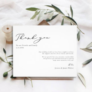 Flyer Boda blanco y negro mínimo de presupuesto Gracias